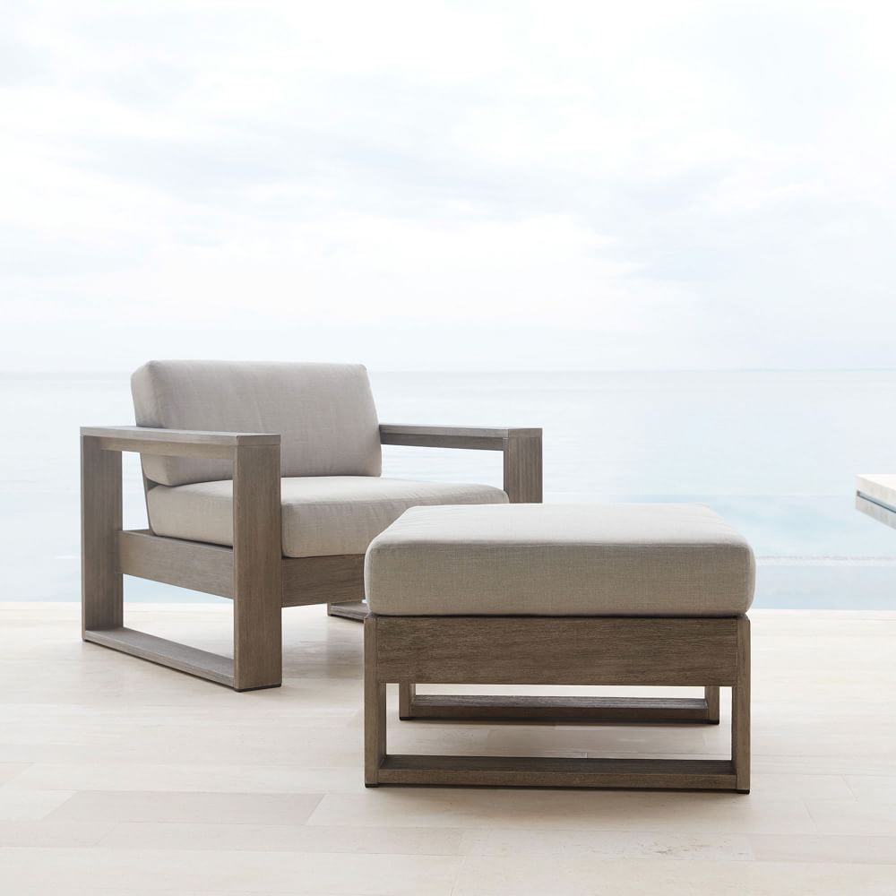 Portside Outdoor Ottoman | West Elm