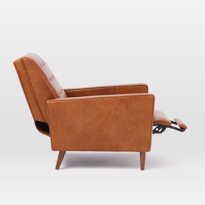 mid century leather recliner chair