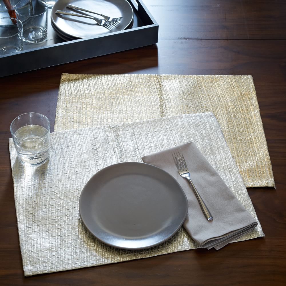 Metallic Raffia Placemat Set West Elm