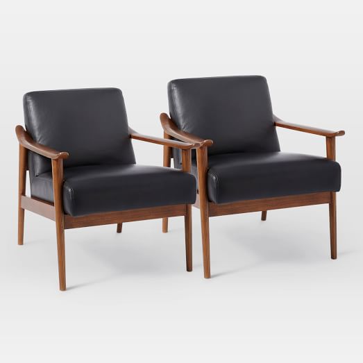 west elm leather accent chair