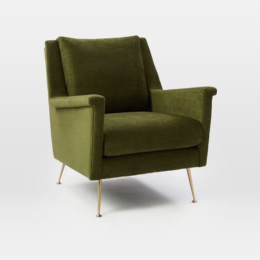 west elm green accent chair