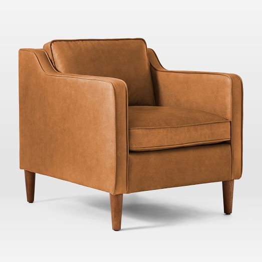 west elm leather accent chair