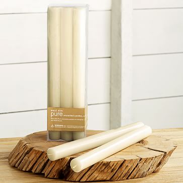Straight Candles, Set of 6, Ivory