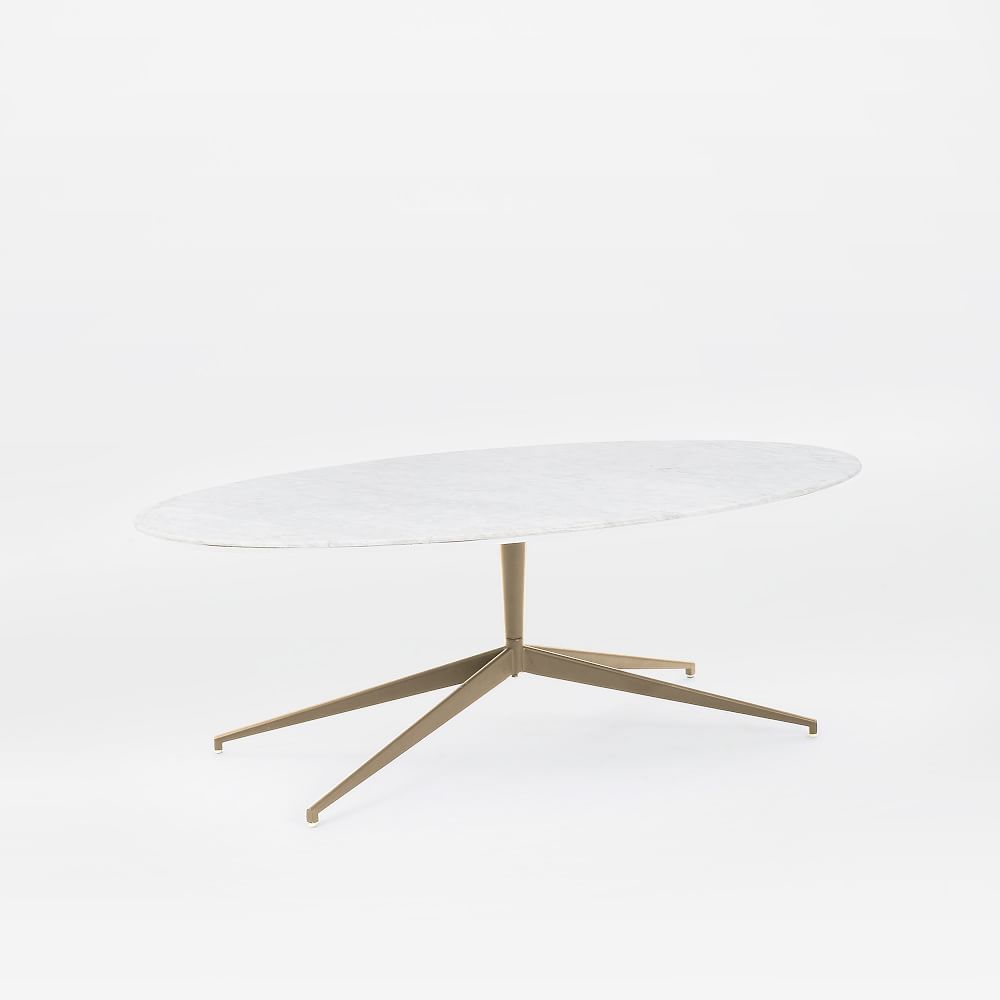 MidCentury Oval Marble Pedestal Coffee Table West Elm