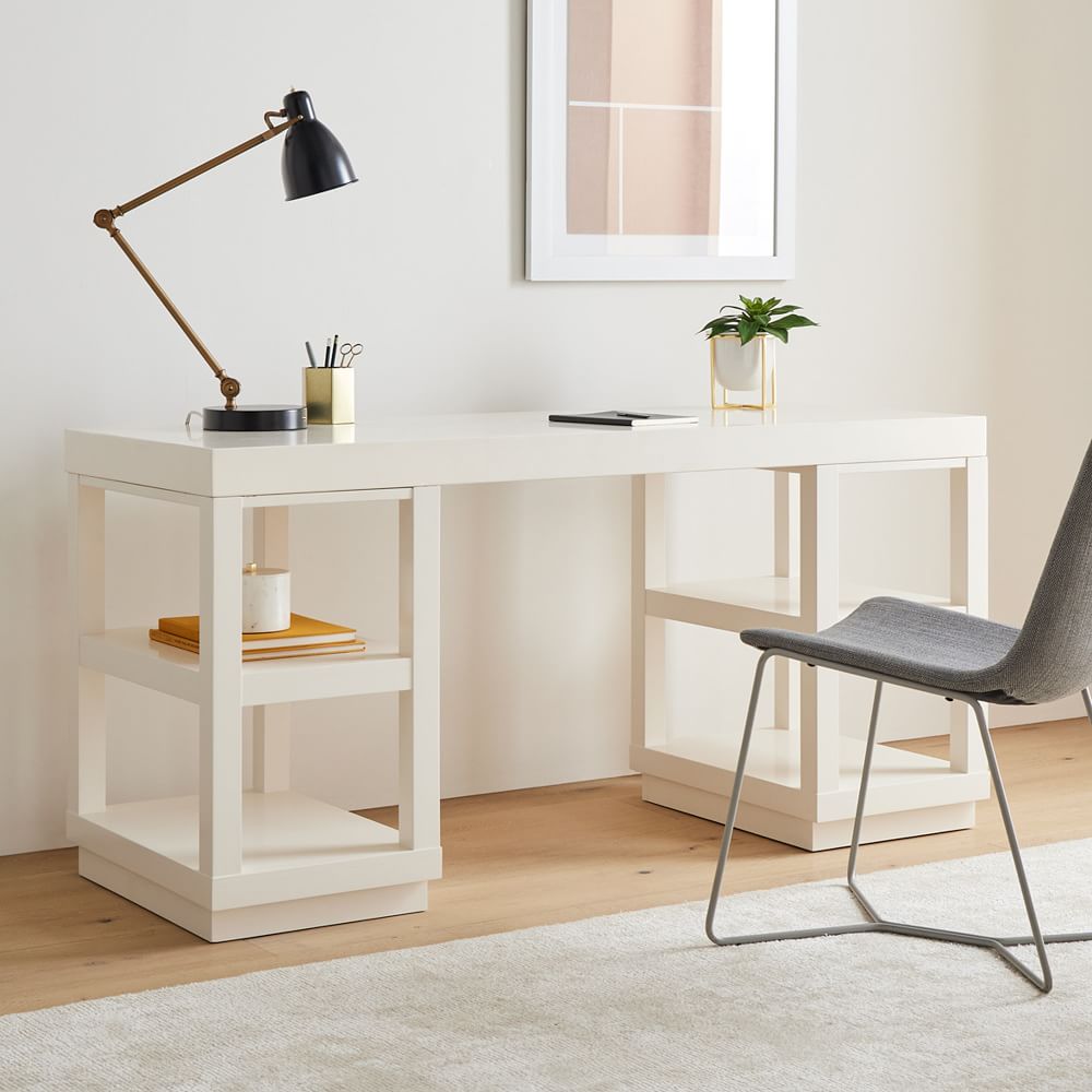 parsons desk with shelves