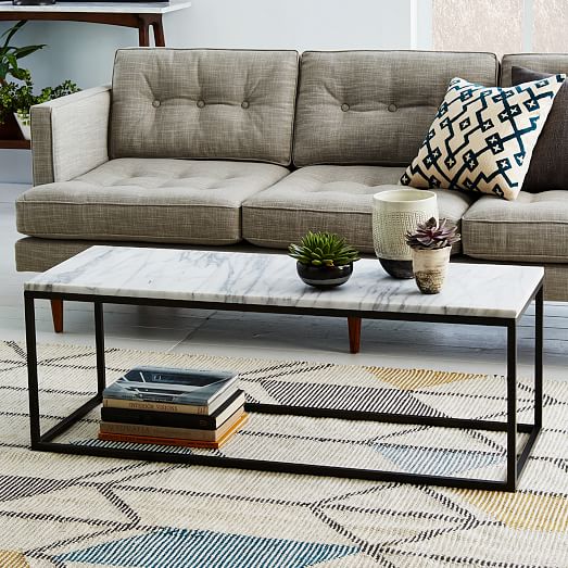 west elm box frame marble coffee table