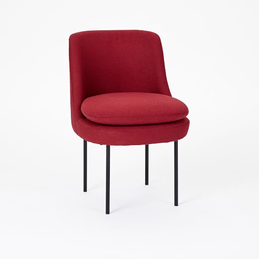 modern curved upholstered dining chair