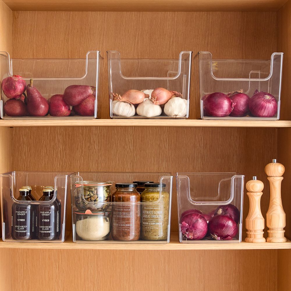 mDesign Clear Front Dip Plastic Bins (Set of 2) West Elm