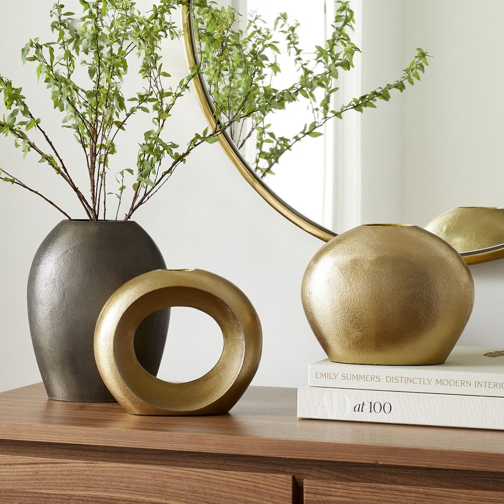 Pebble Metal Vases West Elm