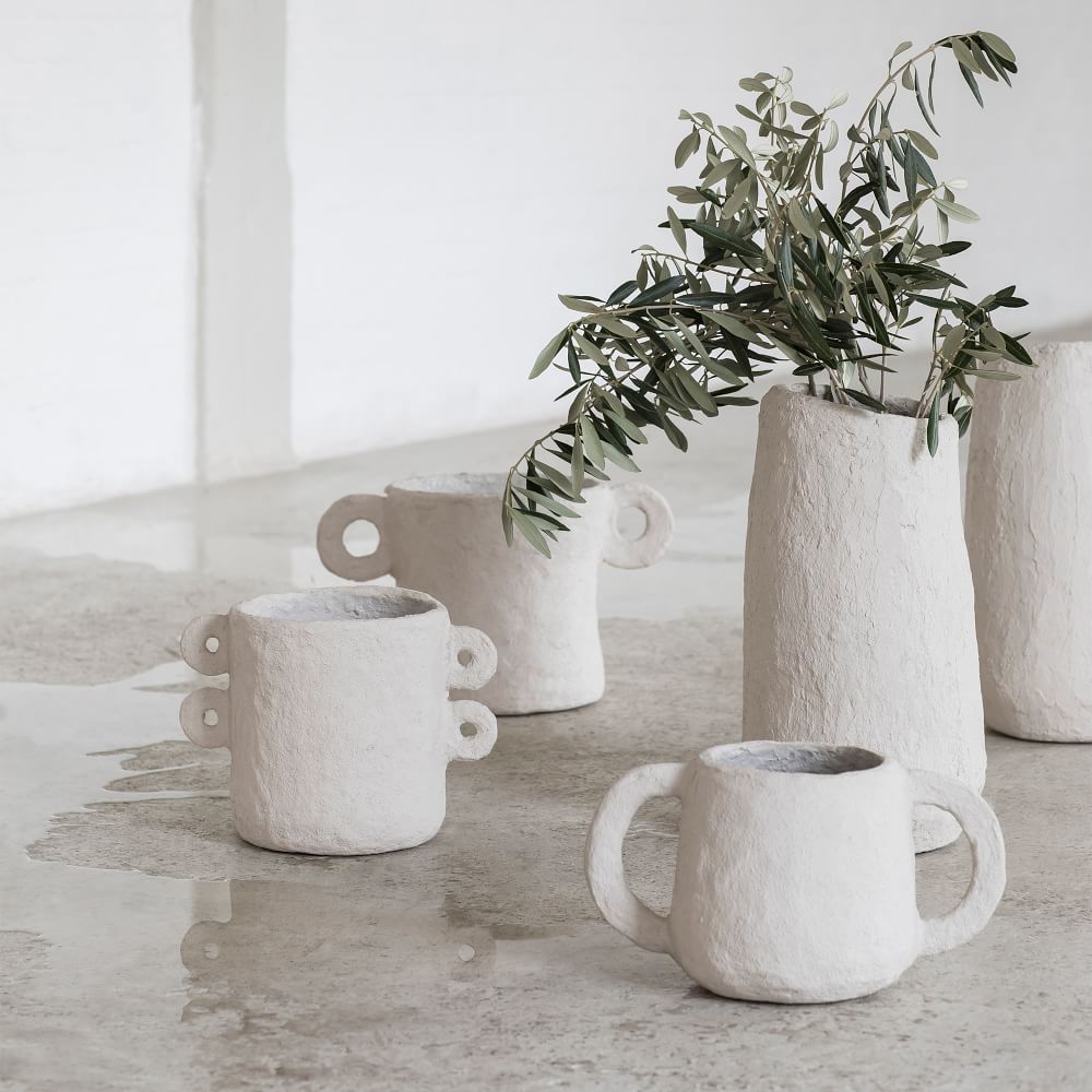 Marie Earth Papier-Mache Vases | West Elm