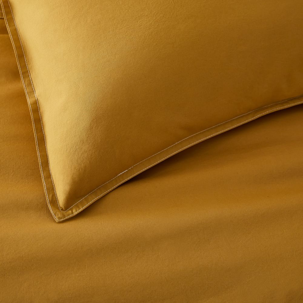 Organic Washed Cotton Percale Duvet Cover & Shams West Elm