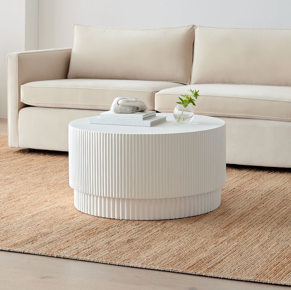 fluted round coffee table