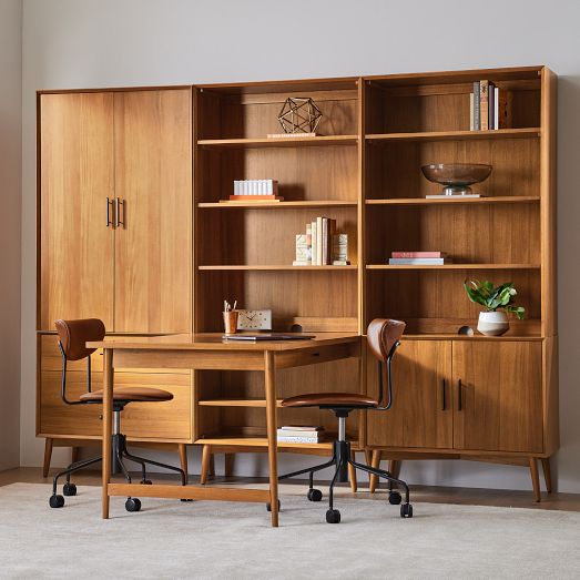 peninsula desk with hutch