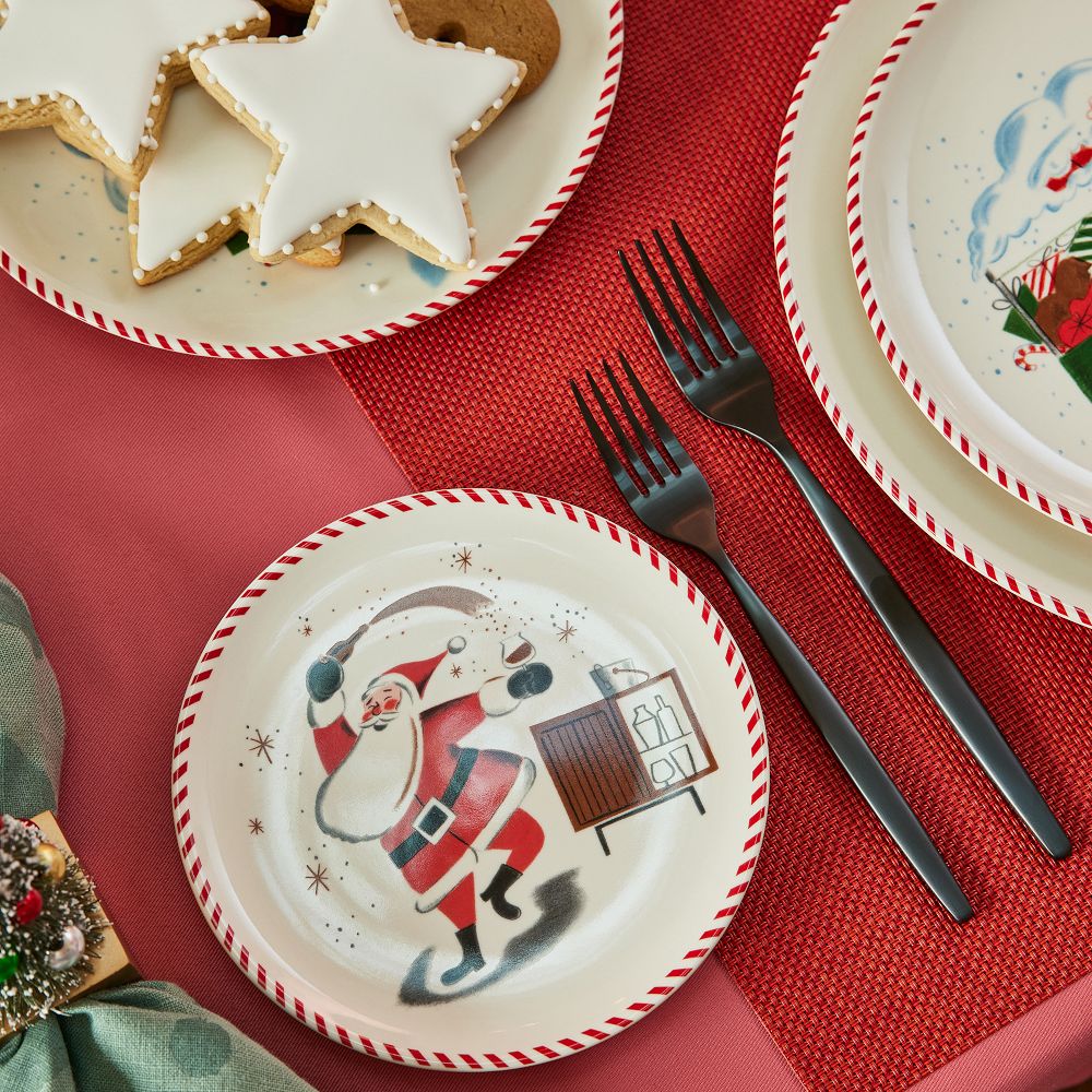 St. Jude MidCentury Santa Appetizer Plate Sets West Elm