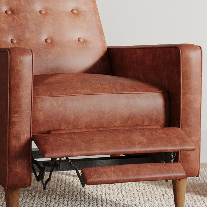 mid century modern leather recliner chair