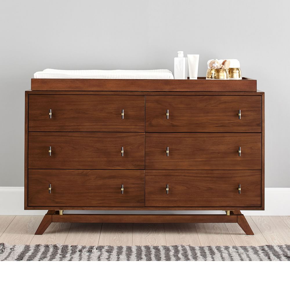 Lennox 6Drawer Changing Table Walnut West Elm