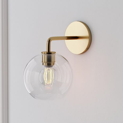 clear glass globe sconce