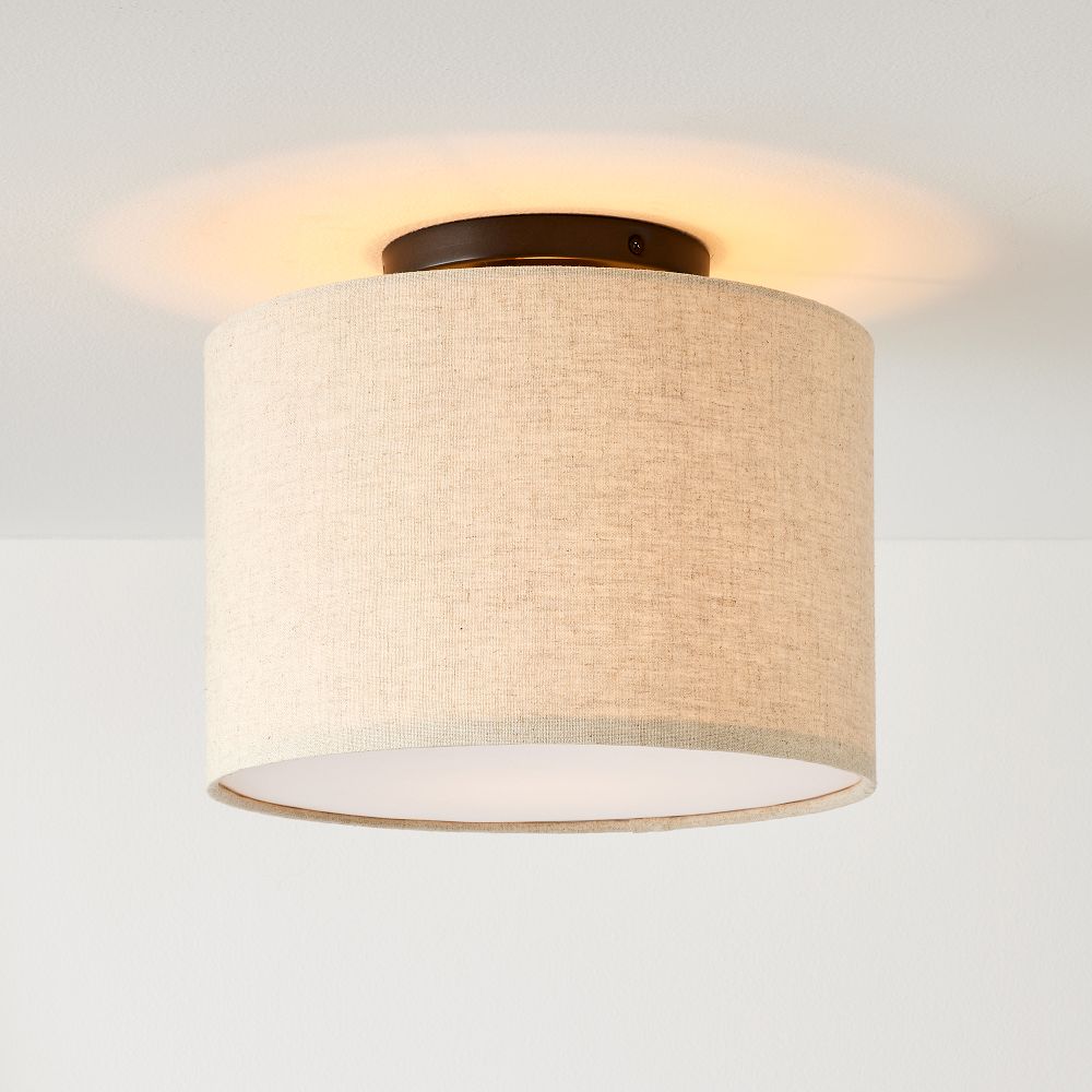 west elm fabric shade flush mount