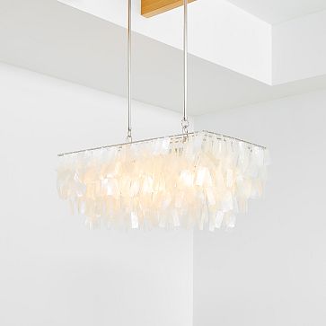 west elm large rectangle hanging capiz chandelier