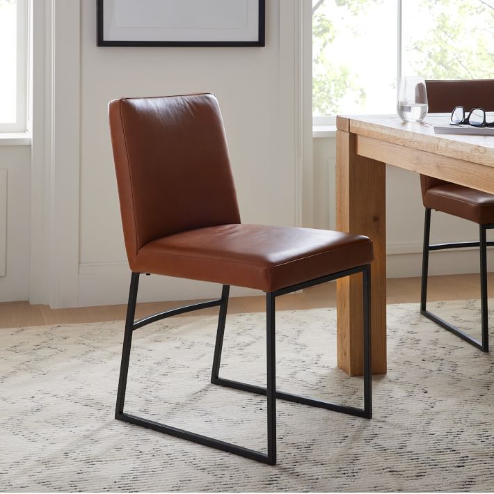 Range Leather Side Dining Chair | West Elm