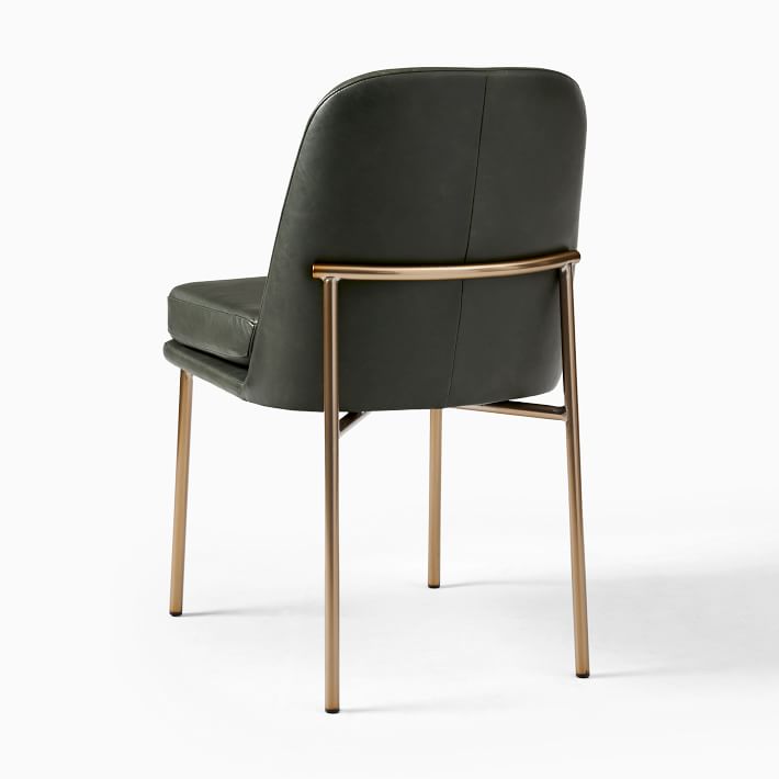 west elm metal frame leather chair