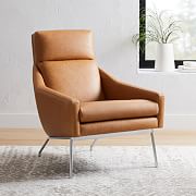 west elm angus leather slipper chair