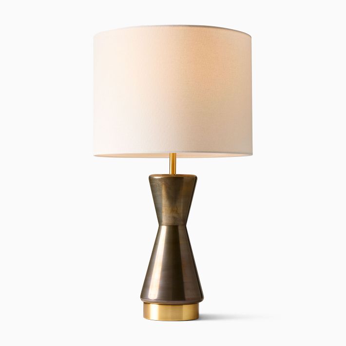 metalized glass table lamp west elm