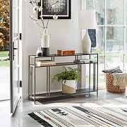 west elm black metal console table