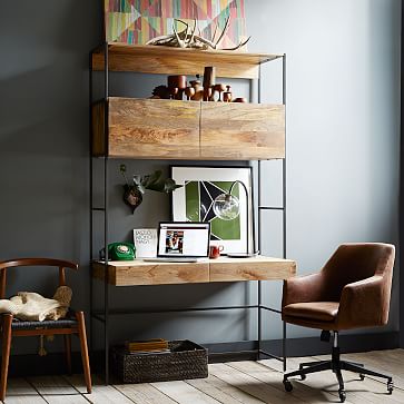 west elm industrial storage desk