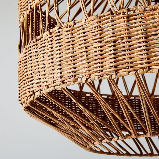 west elm rattan weave pendant