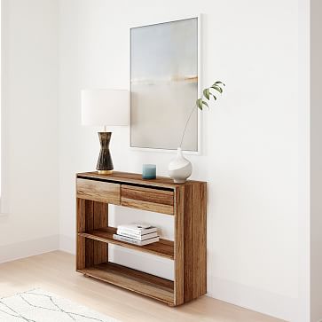 west elm wood console