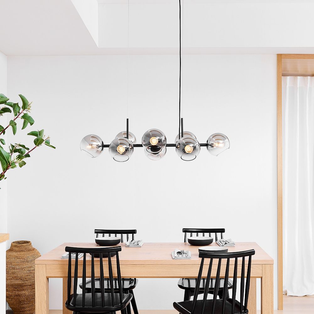 Staggered Glass 8Light Chandelier (38") Clear West Elm