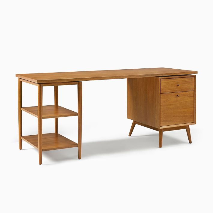 mid century desk with file drawer