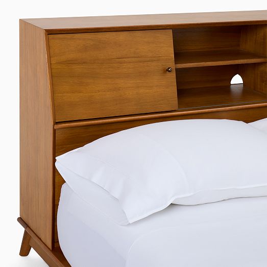 Mid-Century Headboard Storage Platform Bed | West Elm