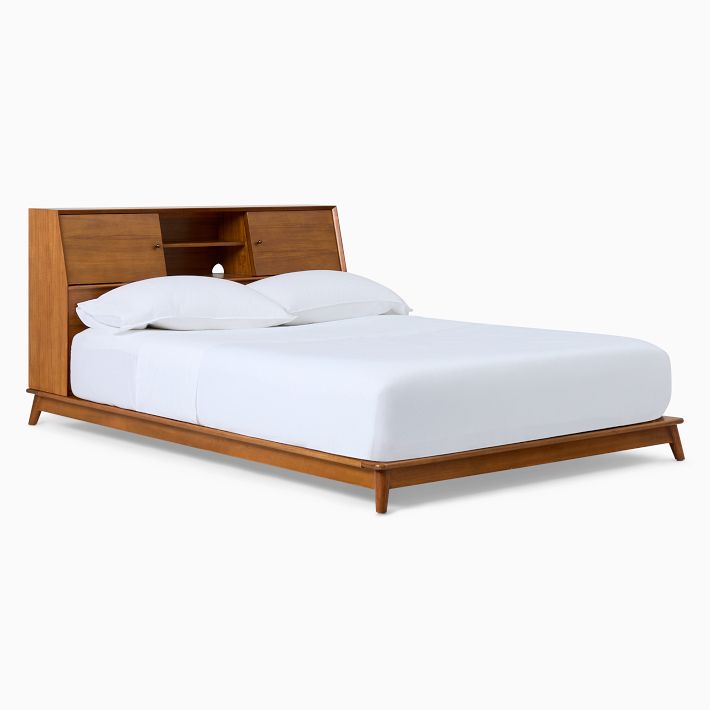 MidCentury Headboard Storage Platform Bed West Elm