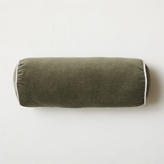 Classic Cotton Velvet Bolster Pillow West Elm