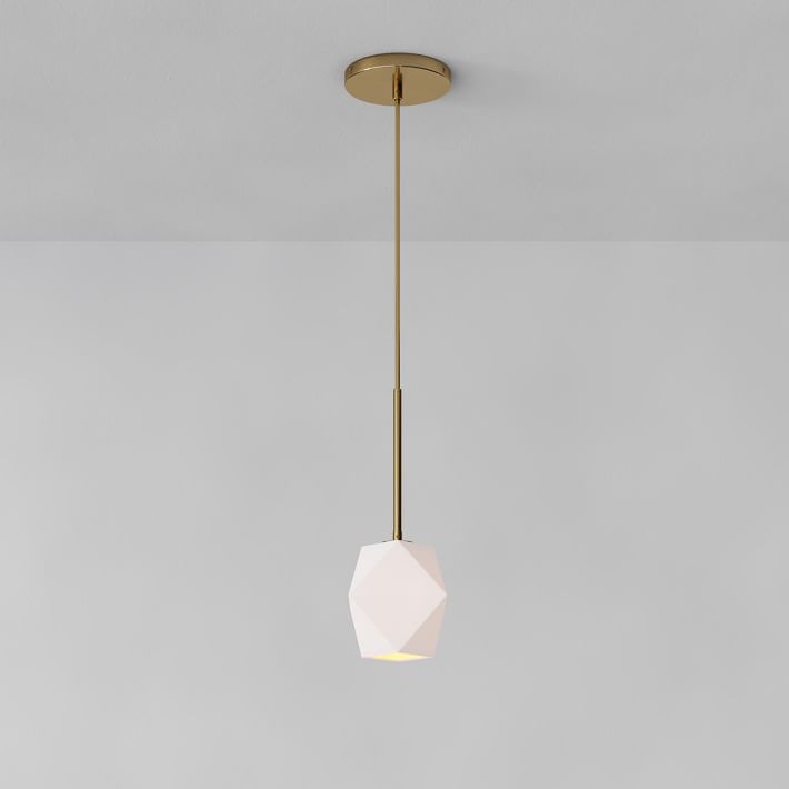 west elm sculptural glass faceted pendant