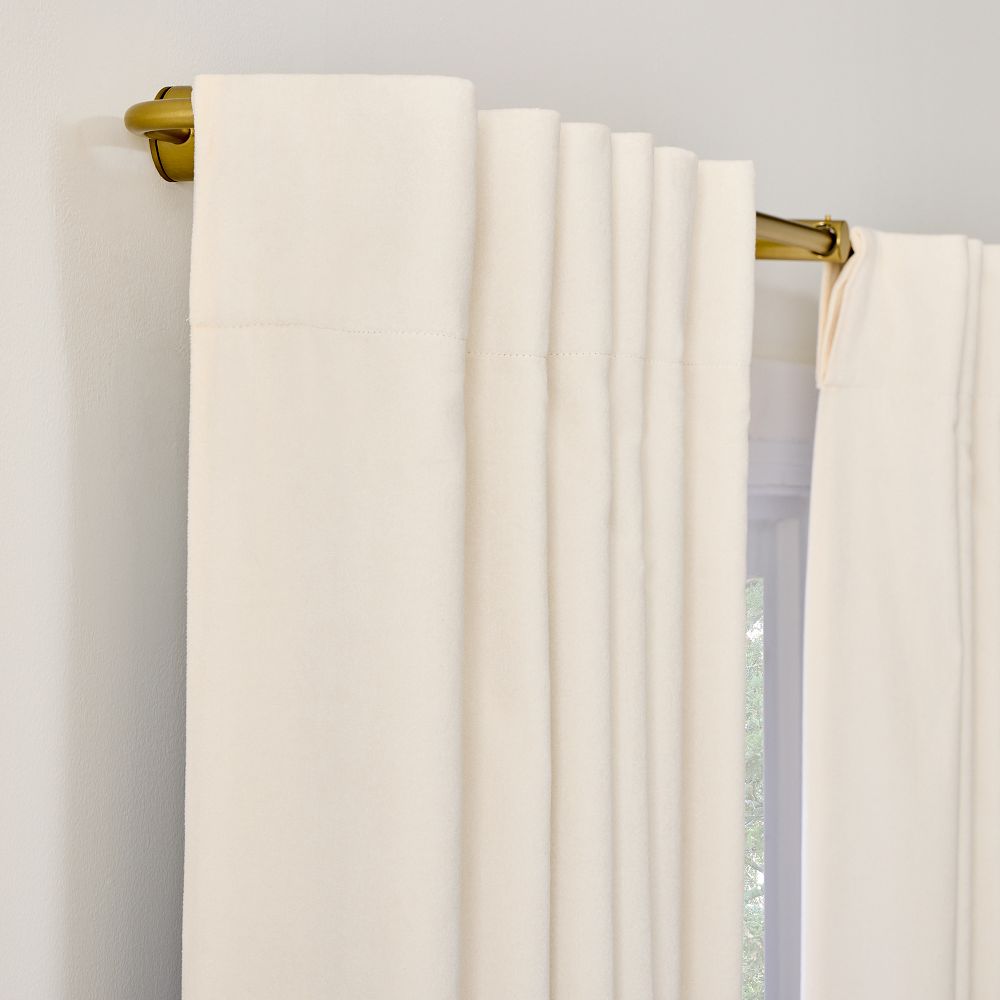 Cotton Velvet Curtain - Alabaster | West Elm