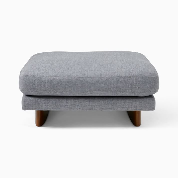 Anton Ottoman Wood Legs West Elm
