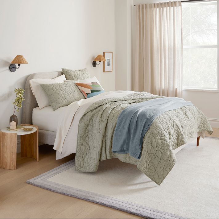 Airy Cotton Voile Bloom Quilt & Shams West Elm