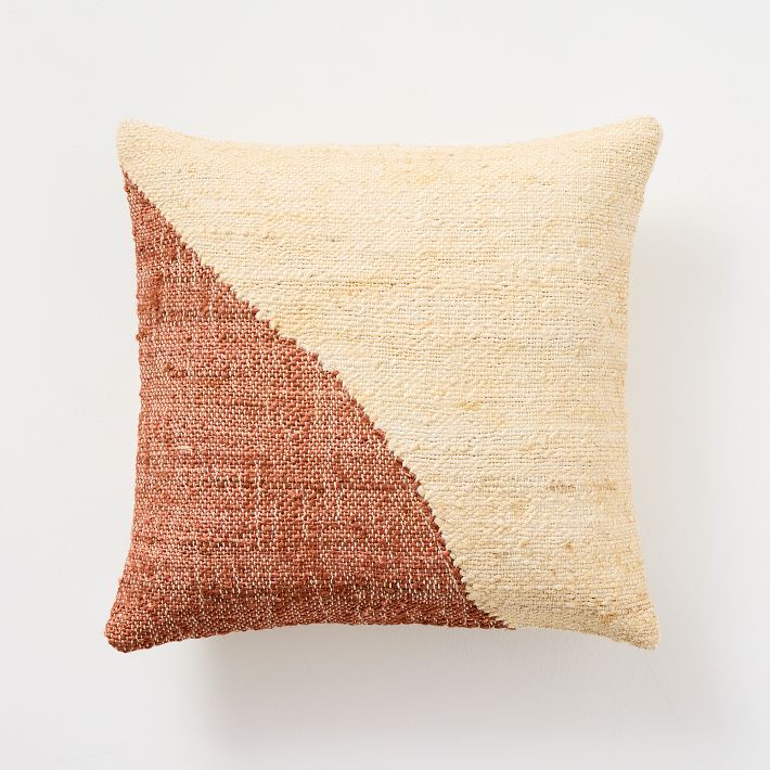 Colorblock Jute Pillow Cover West Elm