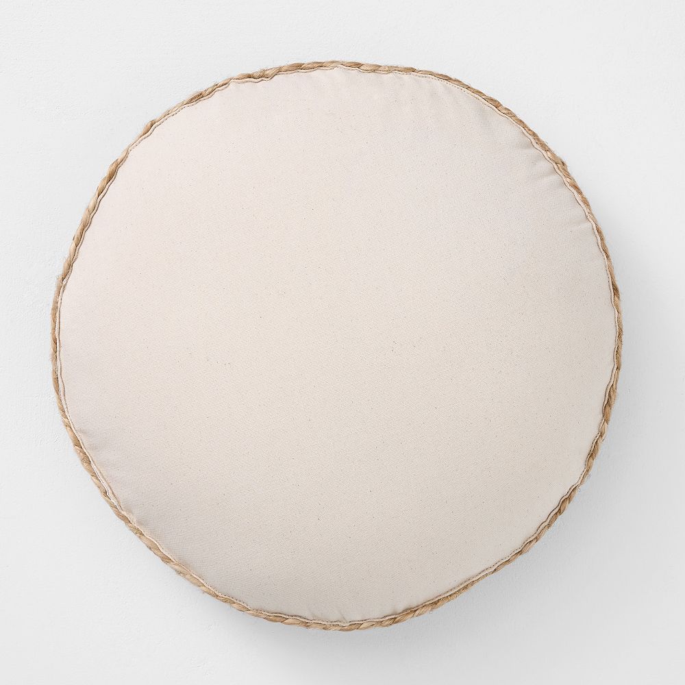 Scalloped Jute Round Pillow Cover West Elm