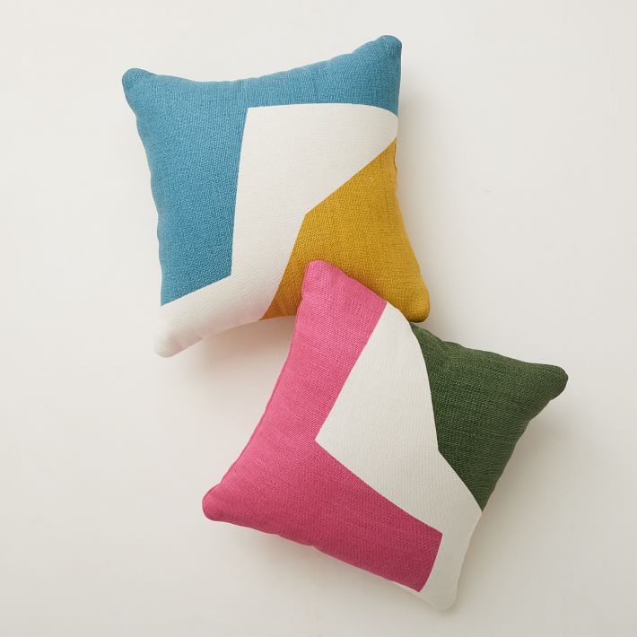 Corner Colorblock Indoor/Outdoor Pillow West Elm