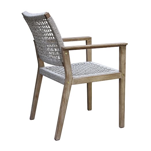 Solid Eucalyptus Outdoor Dining Armchair (Set of 2) West Elm