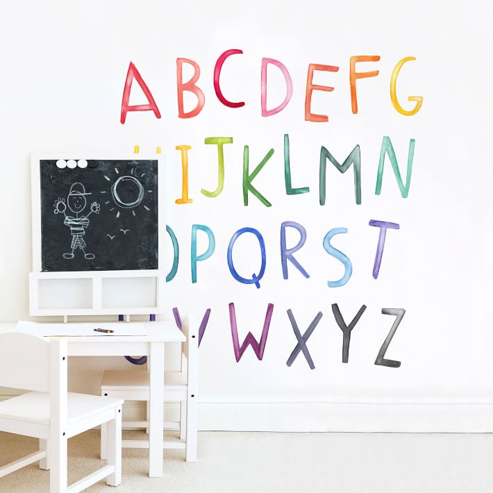 Toddler Room Cartoon Alphabet Train Wall Stickers Peel And Stick ...
