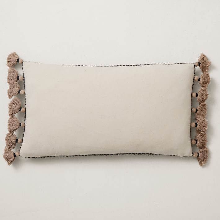 TwoTone Chunky Linen Tassels Pillow Cover West Elm