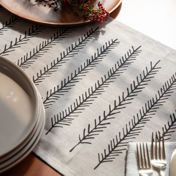 Little Korboose Black Feather Table Runner West Elm