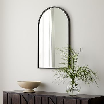 rejuvenation arched metal framed mirror