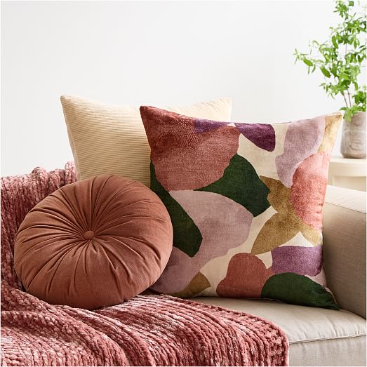 Classic Velvet Tufted Round Pillow West Elm