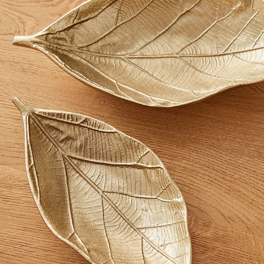 Antique Brass Metal Leaf Tray West Elm
